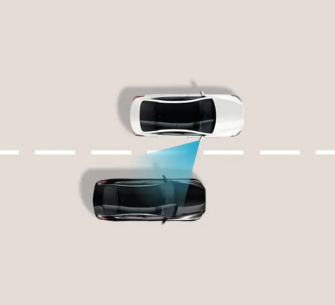 Blind spot collision avoidance illustration