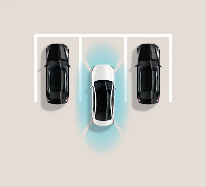 Parking distance warning illustration